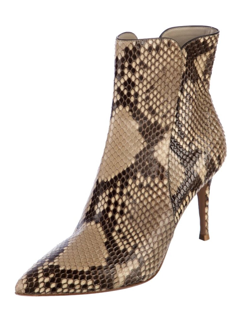Gianvito Rossi Snakeskin Animal Print Booties Size 36.5
